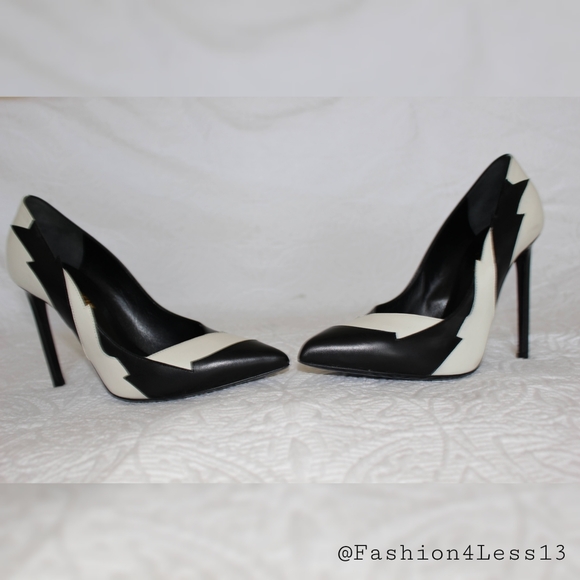 Saint Laurent Black/White Pumps - Picture 3 of 4